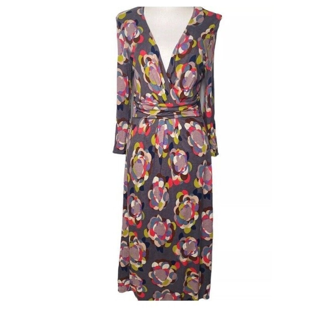 Boden Multicolor Floral-Print Midi Dress